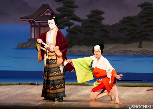 ▲ From left, Nakamura Hayato, Bandō Minosuke<br>in 