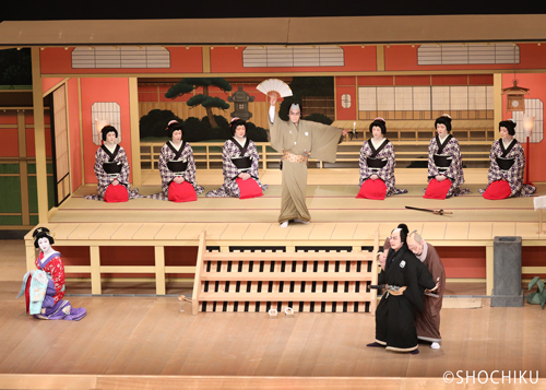 ▲From left, Nakamura Kazutarō, Kataoka Ainosuke, Nakamura Tanenosuke, Ichikawa Chūsha in 'KANADEHON CHŪSHINGURA'.